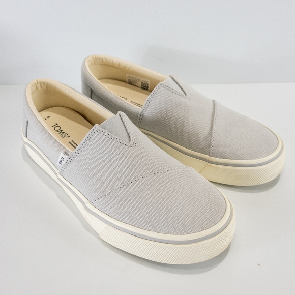 TOMS Alpargata Fenix Slip on Grey Washed Canvas Sneakers -7 - Picture 3 of 6